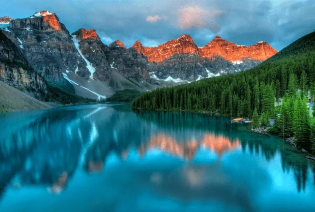 beautiful scenery of lack and mountains