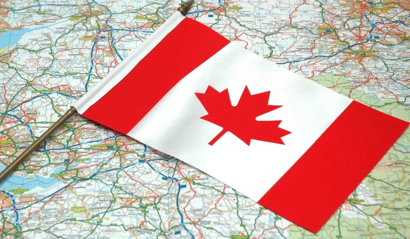 Big Canada Flag on the map